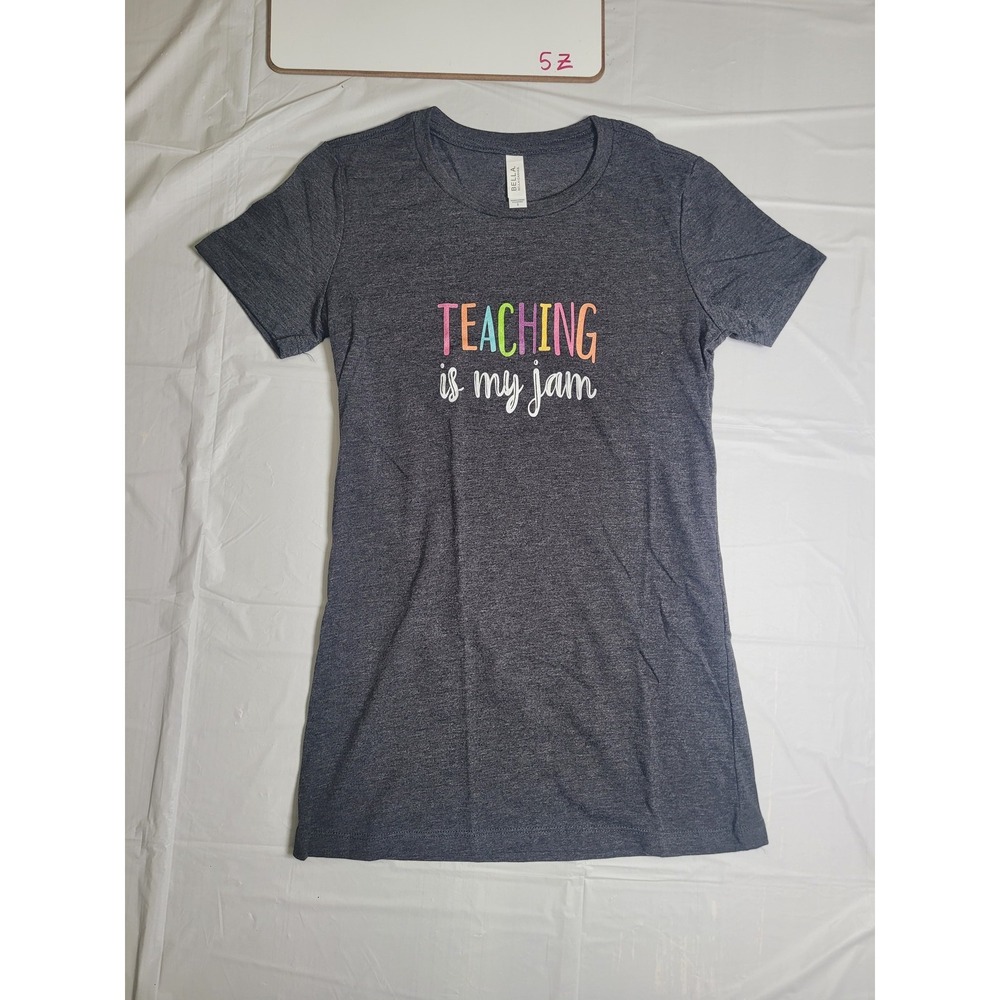 Womens Bella+Canvas short sleeve t-shirt, gray.  Size small.  Teacher‎